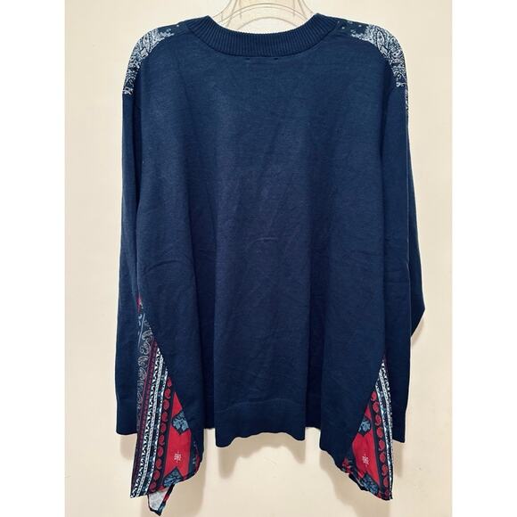 DG2 by Diane Gilman SoftEase Combo Printed Scarf Front Cardigan 2X NWT - Picture 4 of 6